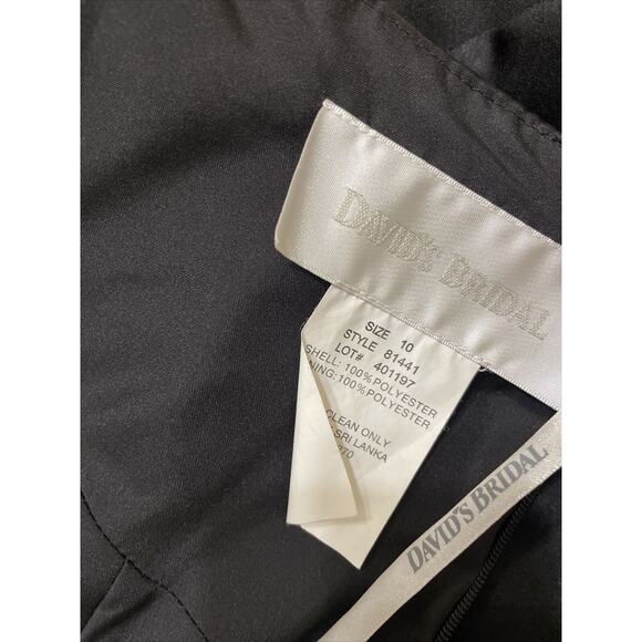 davids bridal, long black gown, polyester, size 10 - Picture 8 of 8